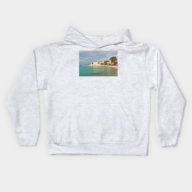 Traditional houses in the town of Spetses island, Greece Kids Hoodie by Constantinos Iliopoulos Photography